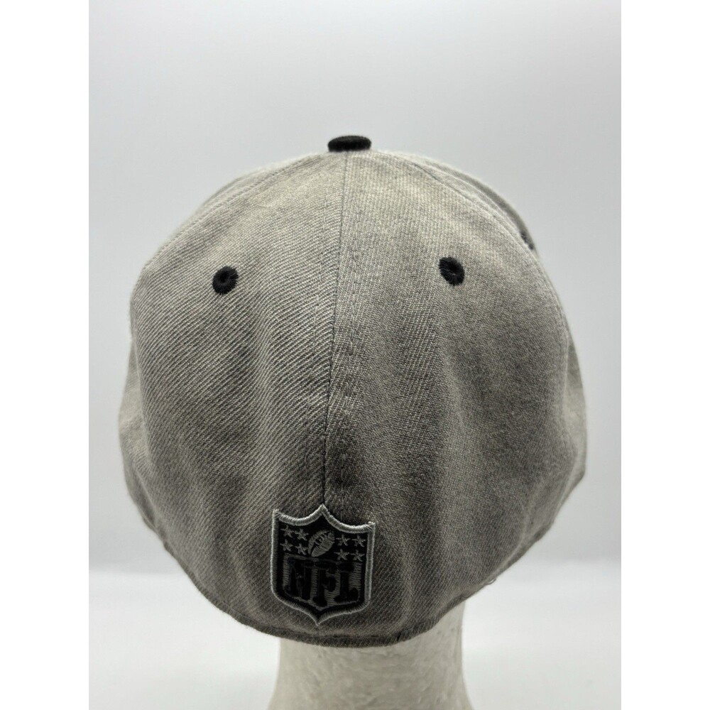 Oakland Raiders Hat New Era 59FIFTY Size 7 Gray Black Shield Fitted NFL Cap - Picture 4 of 9